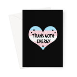 Trans Goth Energy LGBTQ Punk Transgender Pride Heart Greeting Card