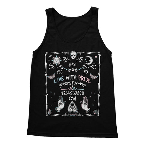 A Message from the Dead Trans Pride Ouija Board Softstyle Tank Top
