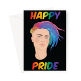 Happy Pride Rainbow Hair LGBTQ Greetings Card