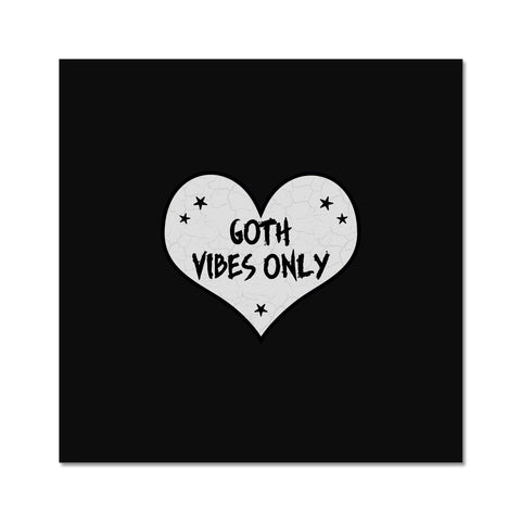 Goth Vibes Only Grey and Black Punk Heart Fine Art Print