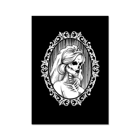 The Queen Gothic Crowned Skull Cameo Fine Art Print