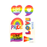 LGTBQ Gay Pride Rainbow Flag Temporary Tattoos Set Trans Lesbian Bisexual