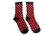 Checked Skater Socks Checkered Red Black White Pastel Sports Ribbed Punk