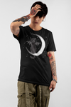 Black Witches Cat Sitting On Crescent Moon T-Shirt