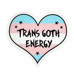 Trans Goth Energy Transgender Pride Flag Heart Die Cut Vinyl Sticker